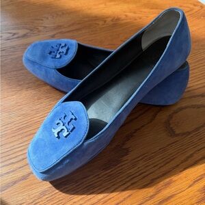 Tory Burch Blue Suede Loafers
